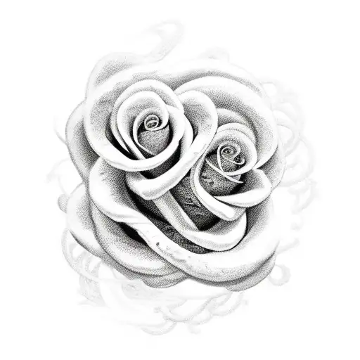 mamaba mentality snake roses and clock  tattoo design idea