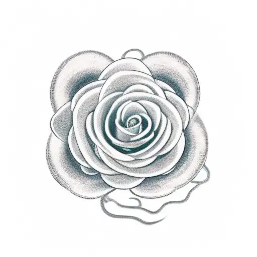 clock roses and snake tattoo design idea