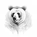 Bear with a crown roaring  tattoo design idea