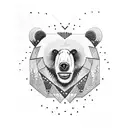 Bear with a crown roaring  tattoo design idea