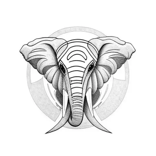 Elephant Head Sketch For Tattoo Or Tshirt Stock Illustration - Download  Image Now - Elephant, Ornate, Indigenous Culture - iStock