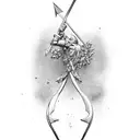 Apollo's Bow and Arrow wrapped in grapevine tattoo design idea