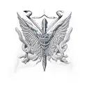 Apollo's Bow and Arrow wrapped in grapevine tattoo design idea