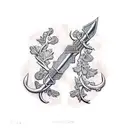 Apollo's Bow and Arrow wrapped in grapevine tattoo design idea