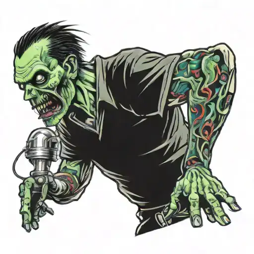 zombie mechanic working tattoo design idea