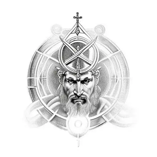 full sleeve for a warrior of god incorporate Aries, Sagittarius, and Leo tattoo design idea