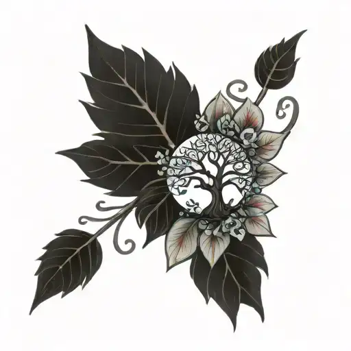 trees moneye tattoo design idea