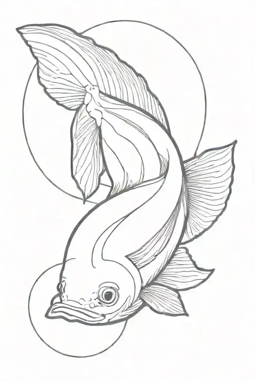 Saturn, betta fish tattoo design idea