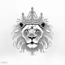 lion facing a white eagle both with a royal crown on there head tattoo design idea