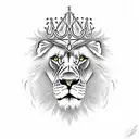 lion facing a white eagle both with a royal crown on there head tattoo design idea