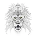 lion facing a white eagle both with a royal crown on there head tattoo design idea