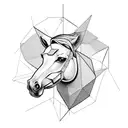 horse head without shadows  tattoo design idea