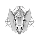 horse head without shadows  tattoo design idea