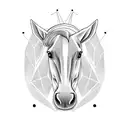 horse head without shadows  tattoo design idea