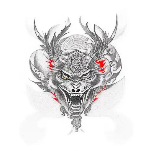 in asian alphabet, dark red tattoo for left shoulder saying a cool motto tattoo design idea