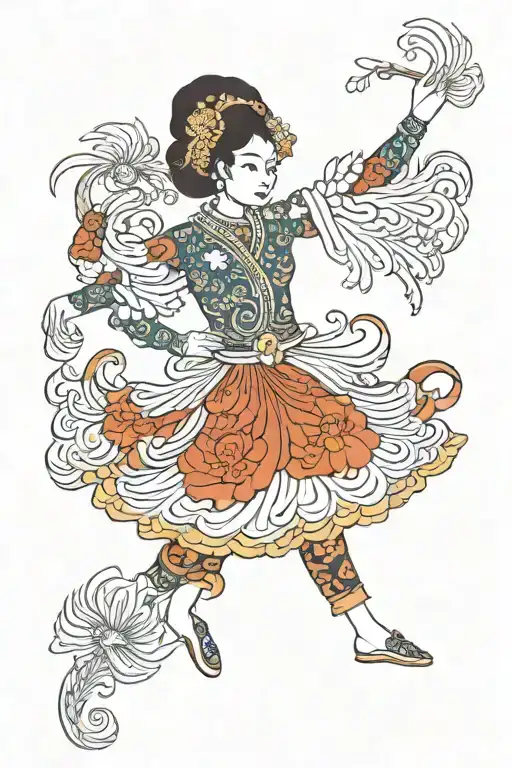 balinese dancer tattoo design idea