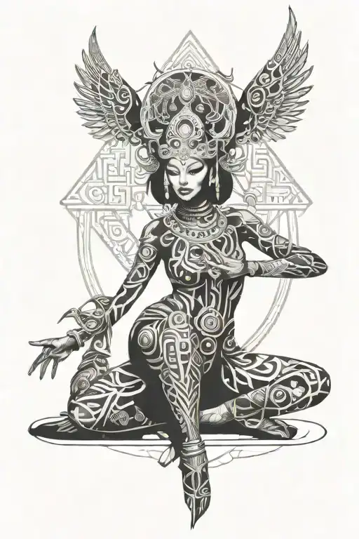 balinese dancer tattoo design idea