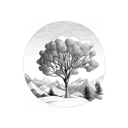 georgia mountains tattoo design idea