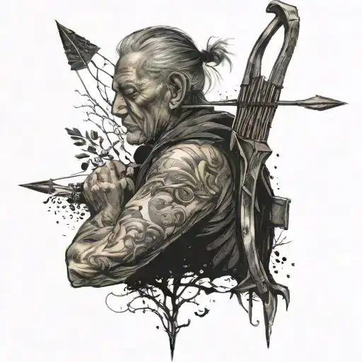 my grandpa used to make me bow and arrows when i was a child tattoo design idea