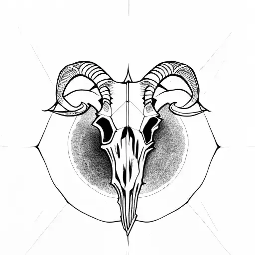 Goat skull 3rd eye tattoo design idea