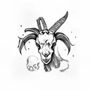 Goat skull 3rd eye tattoo design idea