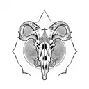 Goat skull 3rd eye tattoo design idea
