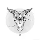 Goat skull 3rd eye tattoo design idea