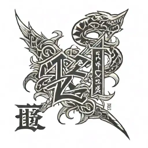 Ezra Japanese letters tattoo design idea