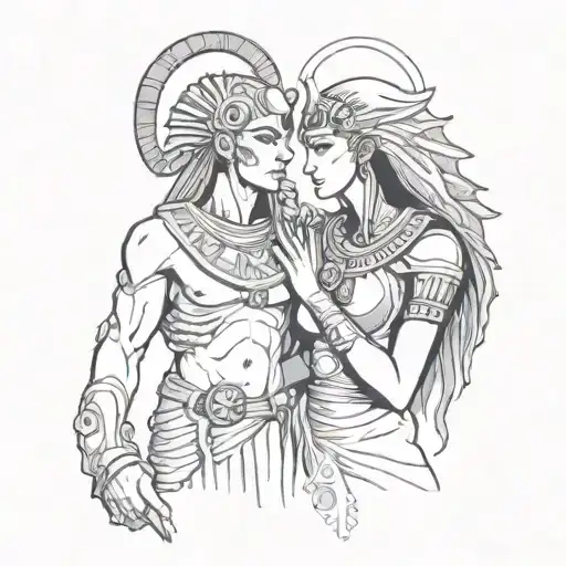 nyx and Horus tattoo design idea