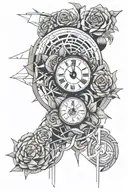 wind roses clock spirited away tattoo design idea