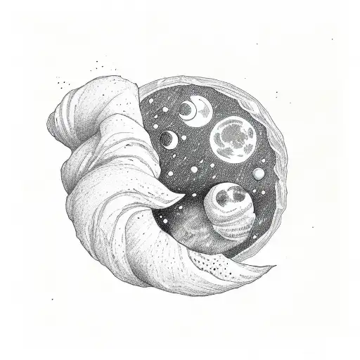 moon made of a croissant tattoo design idea