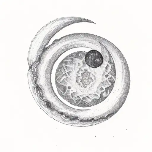 crescent moon made of croissant tattoo design idea