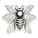 bee honeycomb blackout symmetrical design tattoo design idea