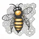 bee honeycomb blackout symmetrical design tattoo design idea