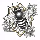 bee honeycomb blackout symmetrical design tattoo design idea