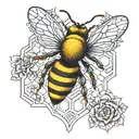 bee honeycomb blackout symmetrical design tattoo design idea