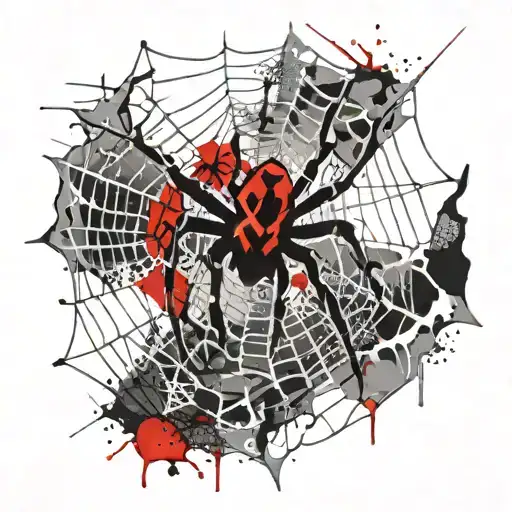 Spider Web with spider tattoo design idea
