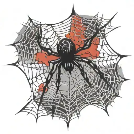 Spider Web with spider tattoo design idea