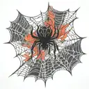 Spider Web with spider tattoo design idea