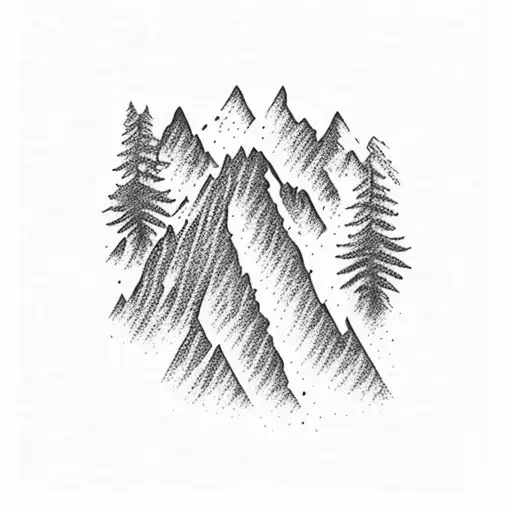 jeep lettering with mountain scene inside the letters tattoo design idea