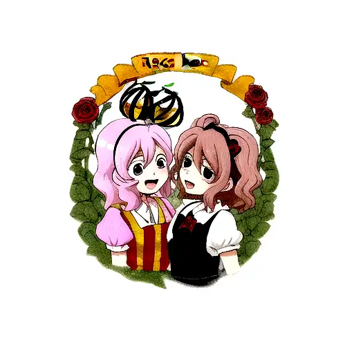 2 bees and rose tattoo design idea