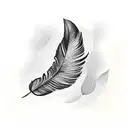 black cockatoo tail feather tattoo design idea