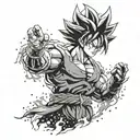 plus ultra instinct goku tattoo design idea
