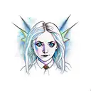 Luna Lovegood casting a spell with her wand tattoo design idea