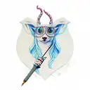 Luna Lovegood casting a spell with her wand tattoo design idea