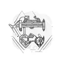 Machinist tools forming a race car track tattoo design idea