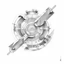 Machinist tools forming a race car track tattoo design idea