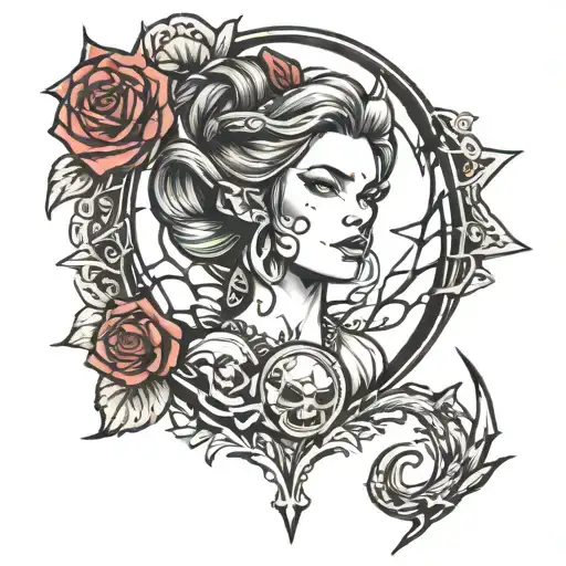 Lilith Diablo 4 tattoo design idea