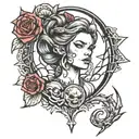 Lilith Diablo 4 tattoo design idea