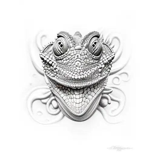 chameleon sleeve tattoo design idea